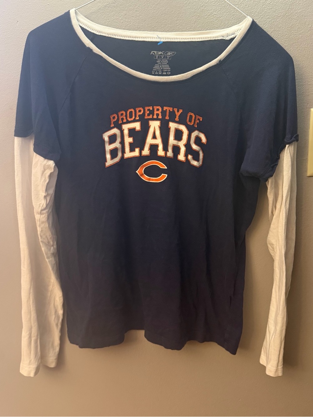 Vintage Y2K Reebok NFL Chicago Bears Long Sleeve Graphic tee